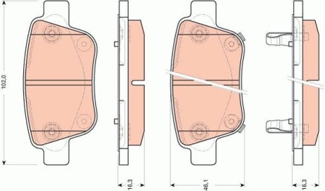 Комплект гальмівних колодок TRW GDB3456