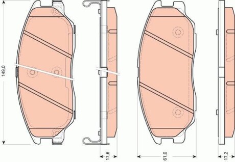 Комплект гальмівних колодок TRW GDB3465