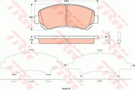 Комплект гальмівних колодок TRW GDB3521