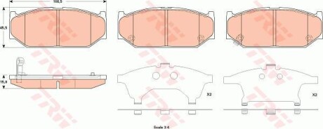 Комплект гальмівних колодок TRW GDB3522