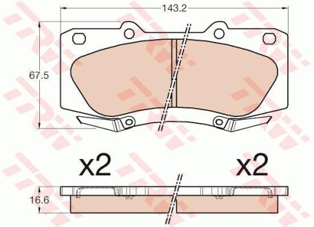 Комплект гальмівних колодок TRW GDB3534