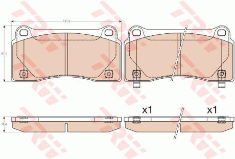 Комплект гальмівних колодок TRW GDB3573