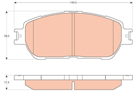 Комплект гальмівних колодок з 4 шт. дисків TRW GDB3612 (фото 1)