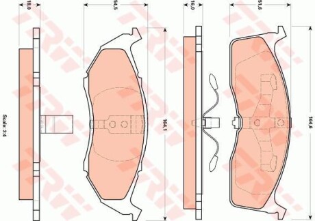Комплект гальмівних колодок TRW GDB4091