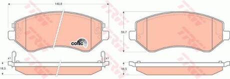 Комплект гальмівних колодок TRW GDB4126