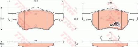 Комплект гальмівних колодок TRW GDB4128