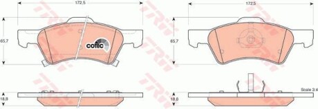 Комплект гальмівних колодок TRW GDB4129