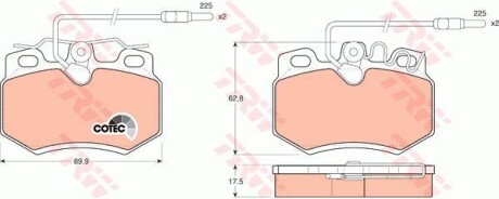 Комплект гальмівних колодок TRW GDB446