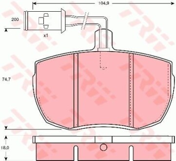 Комплект гальмівних колодок TRW GDB789
