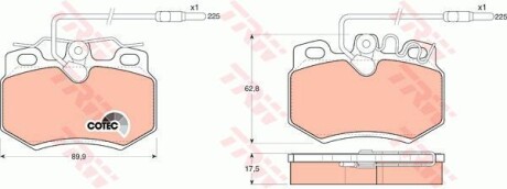 Комплект гальмівних колодок TRW GDB808