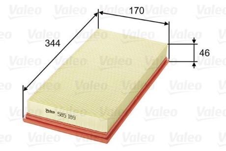 Фільтр повітряний MITSUBISHI/VOLVO Carisma/S40 "1,3-1,9 "95-06 Valeo ="585189"