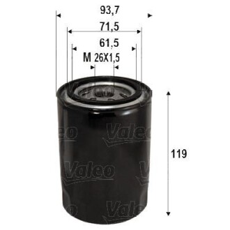 Фільтр масляний HYUNDAI/KIA H-1/Carnival "2,5-2,9 "97>> Valeo ="586090"