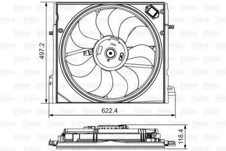 Вентилятор охолодження двигуна NISSAN/RENAULT Qashqai/X-Trail/Kadjar \'\'1,2-1,6 \'\'13>> Valeo 698582