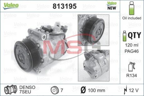 Компресор кондицiонера MB CLS/E(W211,S211)/Viano/Vito "2,6-5,5 "02>> Valeo 813195