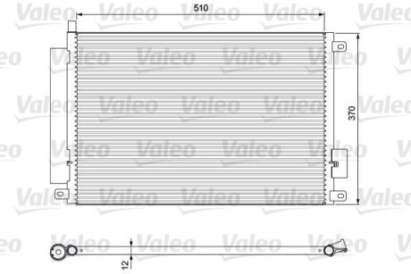 Радіатор кондиціонера FIAT 500/PANDA 0.9-1.3 09- Valeo 814155