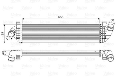 Радіатор інтеркулера Volvo C30/C70 II 1.6/2.0D 04- Valeo 818571