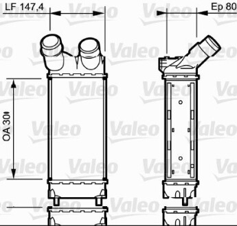 Радіатор інтеркулера Citroen Berlingo/ Partner 1.6 HDI 06- Valeo 818866