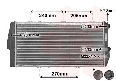 Радіатор охолодження двигуна AUDI 100/200 MT/AT 84-89 Van Wezel 03002020