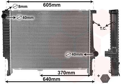 Радіатор охолодження двигуна BMW 3 E36 325 TDS AT 93+ Van Wezel 06002167