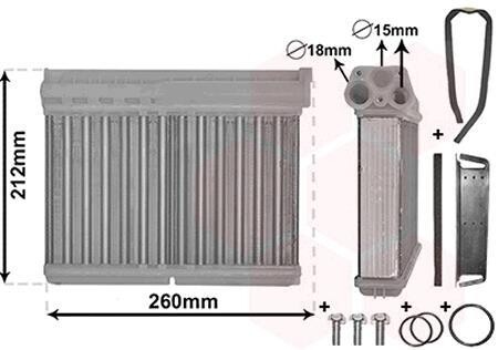 Радіатор пічки BMW 3(E36) 90-99 M40/M43/M42/M41/M44/M50/M52 Van Wezel 06006166