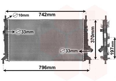 Радіатор охолодження двигуна FOCUS/MAZDA3/S40 16/8 03- Van Wezel 18002369 (фото 1)