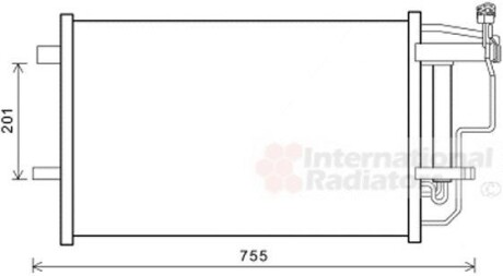 Радіатор кондиціонера (з осушувачем) Mazda 3 1.6-2.0MZR/2.3MPS T 08-14 Van Wezel 27005242