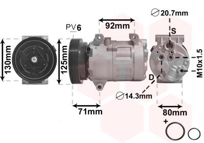 Компресор кондиціонера MEGANE/SCENIC 1.4/1.6 00- Van Wezel 4300K103 (фото 1)