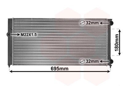 Радіатор охолодження двигуна GOLF3/VENTO AT/MT 91-98 Van Wezel 58002109