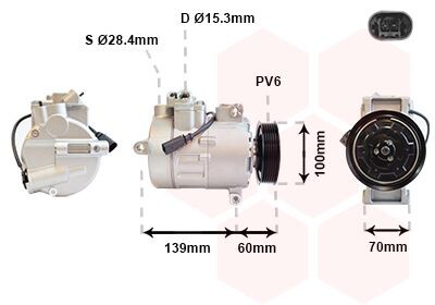 Компресор кондиціонера VW T5 2.0 TDI 09-15 Van Wezel 5800K356