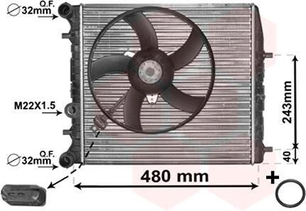 Радіатор FABIA/POLO4 MT -AC 01- Van Wezel 76002013