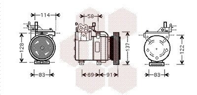 Компресор кондиціонера GETZ 14i/16i MT/AT 05-09 Van Wezel 8200K199