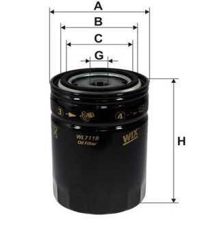 Фільтр масляний двигуна /OP563/1 (WIX-FILTERS UA) WIX FILTERS WL7118