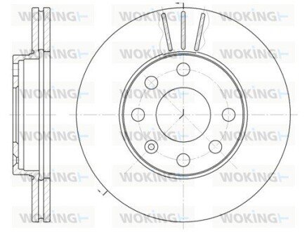 Гальмівний диск перед. Astra F/Corsa B/Combo 94- (236x20) (вент.) WOKING D6061.10