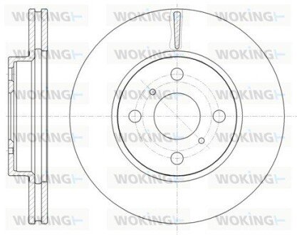 Гальмівний диск пер. Vios/Prius/Aqua/Yaris/iQ/Vitz 05- WOKING D61005.10