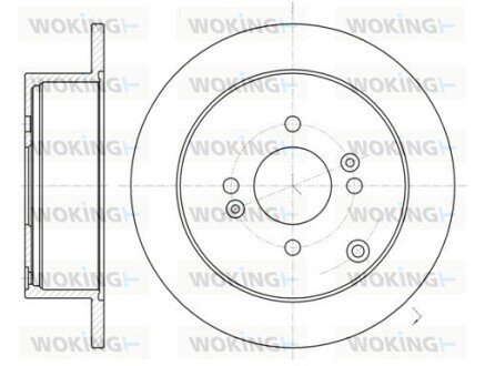 Гальмівний диск задн. Accent/Rio/i20/Verna/Accent/Rio 01- WOKING D61024.00