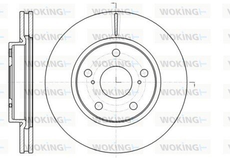 Гальмівний диск перед. HS/Prius/RAV 4 (05-21) WOKING D61077.10