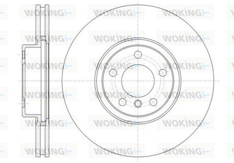 Гальмівний диск перед. BMW X5 (E70/F15/F85) / X6 (E71-72/F16/F86) 07- (348x30) WOKING D61335.10