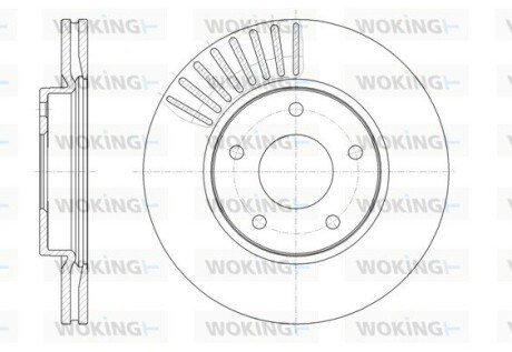 Гальмівний диск пер. Tiida/Pulsar/Sentra/Juke/Tiida 10- WOKING D61466.10