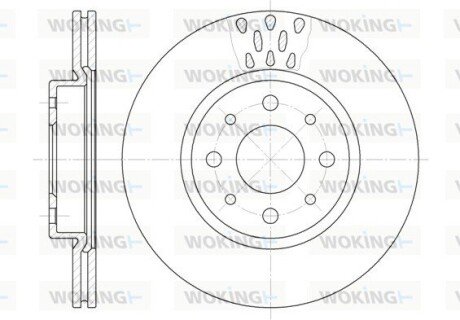 Гальмівний диск перед. Doblo 01-05 (257x20) WOKING D6189.10