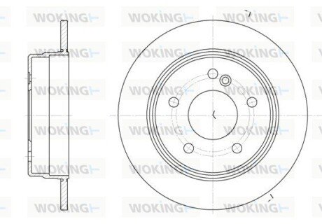 Гальмівний диск зад. MB W202 93-00 (258x9) WOKING D6193.00