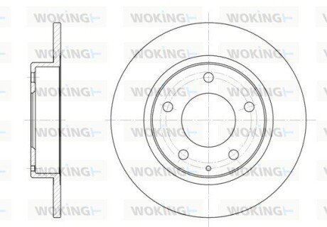 Гальмівний диск задн. 626/Capella/MX6/Probe/Telstar (91-21) WOKING D6206.00