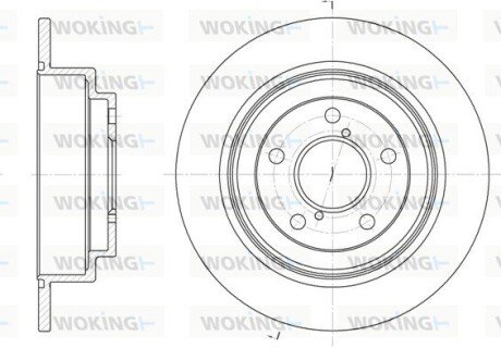 Диск гальмівний задній (кратно 2) (Remsa) Subaru Forester 02>08 Impreza 00>08 (D6398.00) WOKING D639800