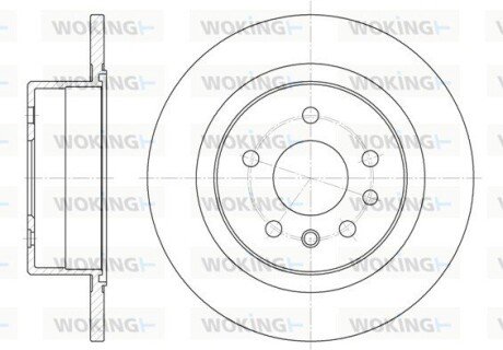 Гальмівний диск зад. Opel Omega B 94- (286x12) WOKING D6488.00