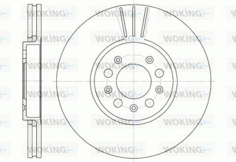 Диск гальмівний передній (кратно 2) (Remsa) VAG Fabia I II Octavia I Rapid Roomster (D6544.10) WOKING D654410