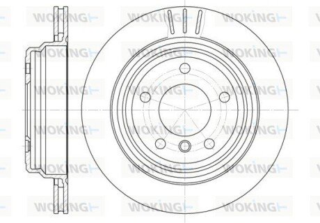 Гальмівний диск зад. BMW 5 (E39) 95-03 (298x20) WOKING D6588.10