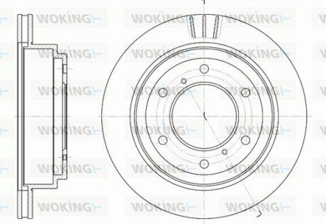 Гальмівний диск задній Mitsubishi Pajero 2.5-3.8 00- (300x22) WOKING D6955.10