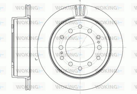 Диск гальмівний задній (кратно 2) (Remsa) Toyota LC120 LC150 Prado (D6956.10) WOKING D695610