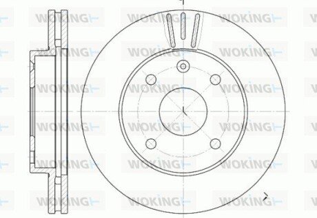 Гальмівний диск перед. Lacetti 05- (256x24) WOKING D6959.10