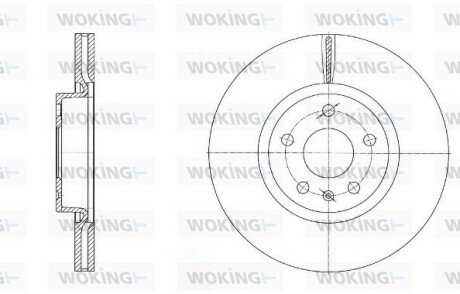 Гальмівний диск перед. Caddy III/IV/Golf/Jetta/Passat/Octavia 05- (312x25) WOKING D6972.10