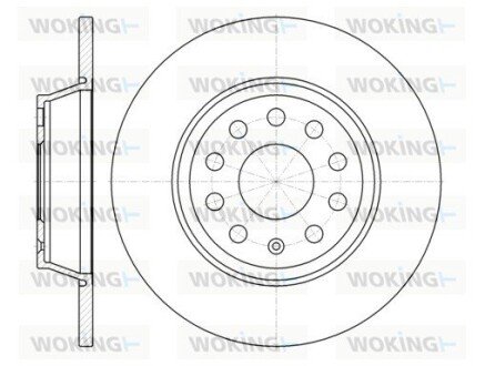 Гальмівний диск зад. A3/Golf/Jetta/Octavia/Passat/Q3/Superb/Tiguan 03- WOKING D6973.00 (фото 1)